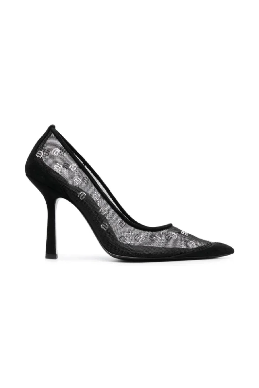 Trend Alert Alexander Wang Delphine Crystal Mesh Pump Heel - Black