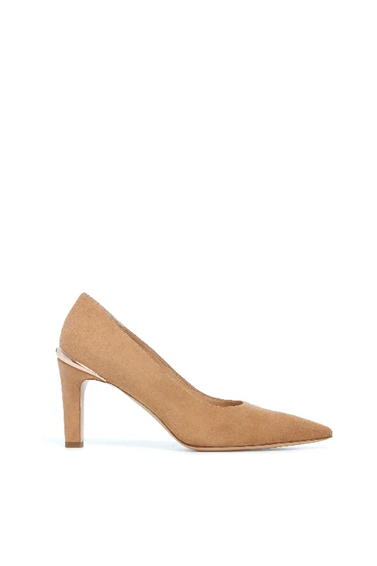 Stylish Savings Edwina High Heel Stiletto Pump in Dark Camel Suede