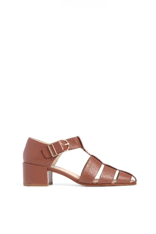 Save Big Lyle Block Heel Pump in Cognac Nappa Leather