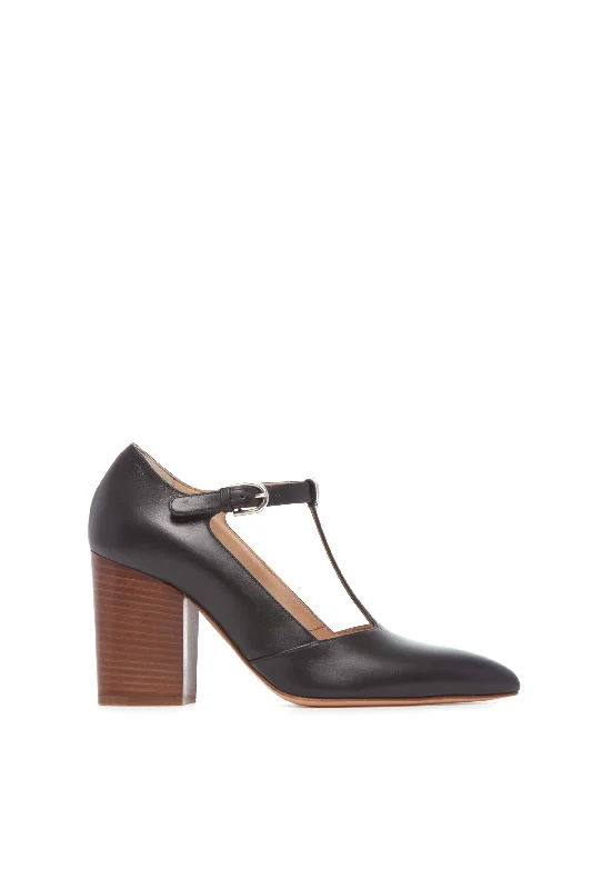 Best Women's Shoe Deals Triana Block Heel Pump in Black Leather