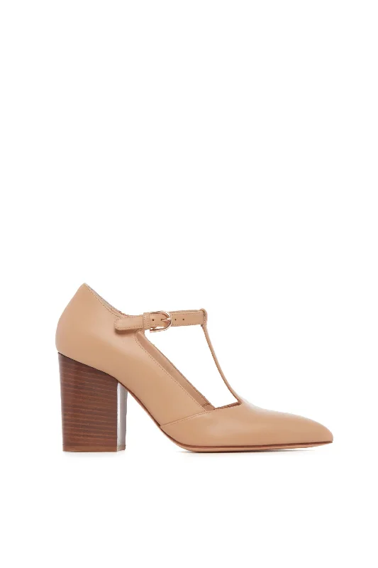 Fashion Sale Triana Block Heel Pump in Dark Camel Leather