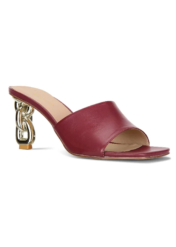 Designer Shoes Clearance Chunky Chain Heel - Burgundy