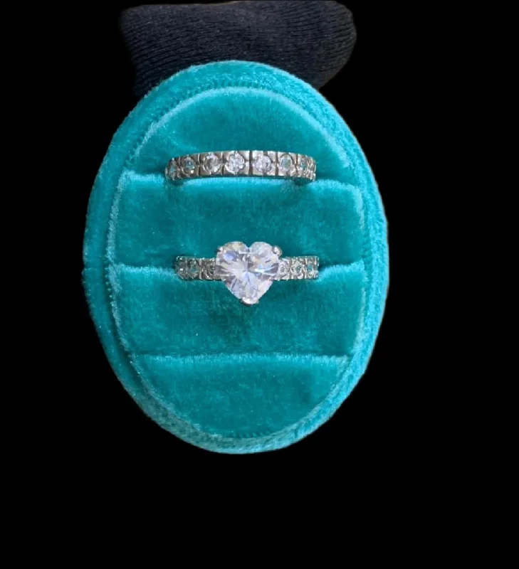Breathtaking Jewelry, Breathtaking Prices Heart Shape CZ Bride set in 925 Sterling Silver