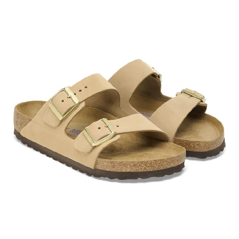 Save Big Arizona Soft Footbed Nubuck Leather Sandal - Sandcastle