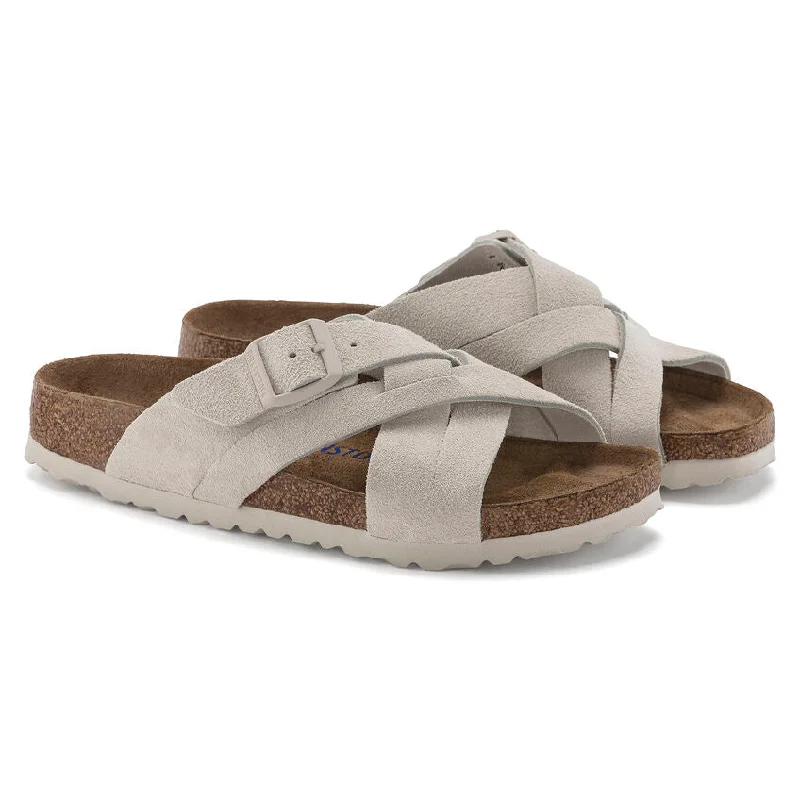 Statement Footwear Discount Lugano Soft Footbed Suede Leather Sandal