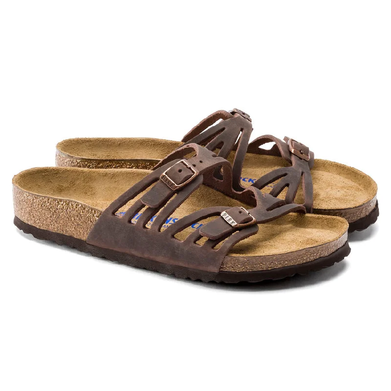 Elegant Evening Shoes Deal Women's Granada Soft Footbed Oiled Leather Sandal