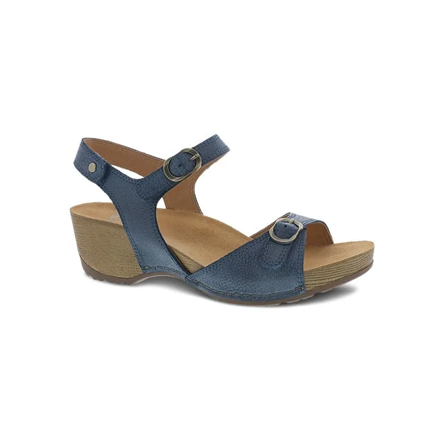 Affordable Women's Shoes Women's Tricia Blue Milled Burnished Sandal