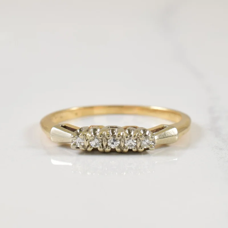Waterproof Stainless Steel Jewelry For Lasting Beauty Five Stone Diamond Ring | 0.05ctw | SZ 7.25 |
