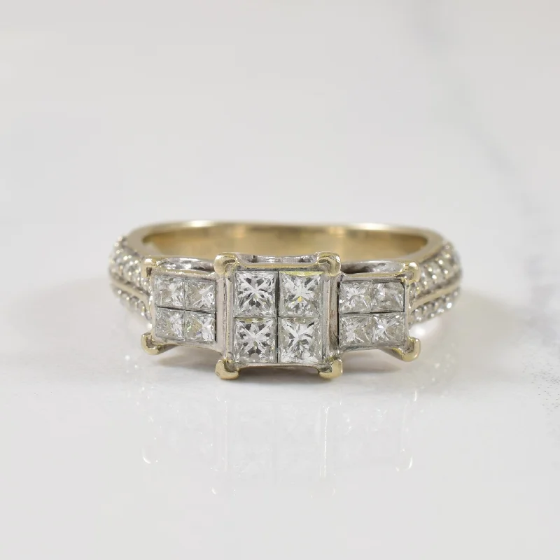 Limited-Stock Jewelry Clearance – Grab Your Favorites Now Grid Set Diamond Engagement Ring | 0.62ctw | SZ 4.5 |