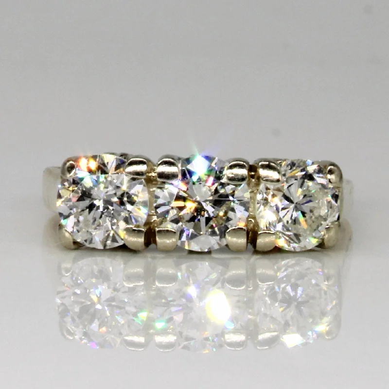 Huge Savings On Timeless Jewelry Collections Three Stone Diamond Engagement Ring | 1.61ctw | SZ 6.75 |