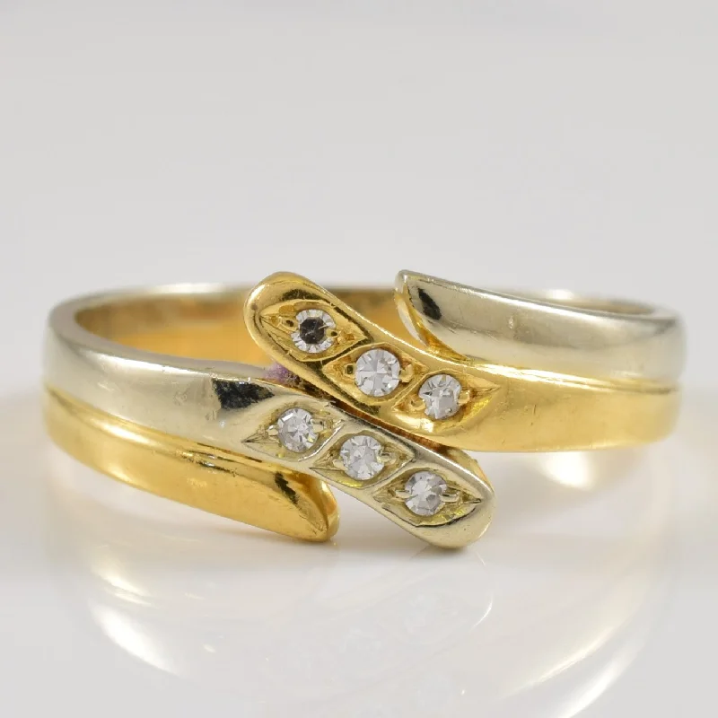 Grab Your Favorite Jewelry At The Lowest Prices Two Tone Bypass Diamond Ring | 0.06ctw | SZ 6.5 |