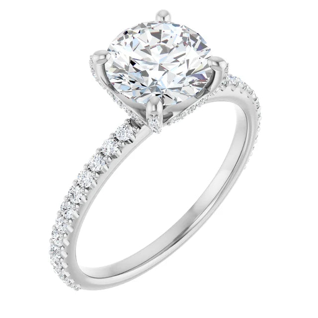Special Offers On Handcrafted And Designer Jewelry DIOR Silver Hidden Halo Round Lab Grown Diamond Engagement Ring