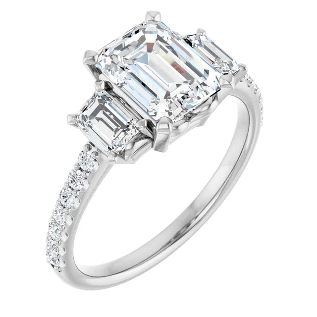 Bestselling Jewelry Now On Sale – Elevate Your Look EMMA 14K White Gold Emerald Cut Engagement Ring