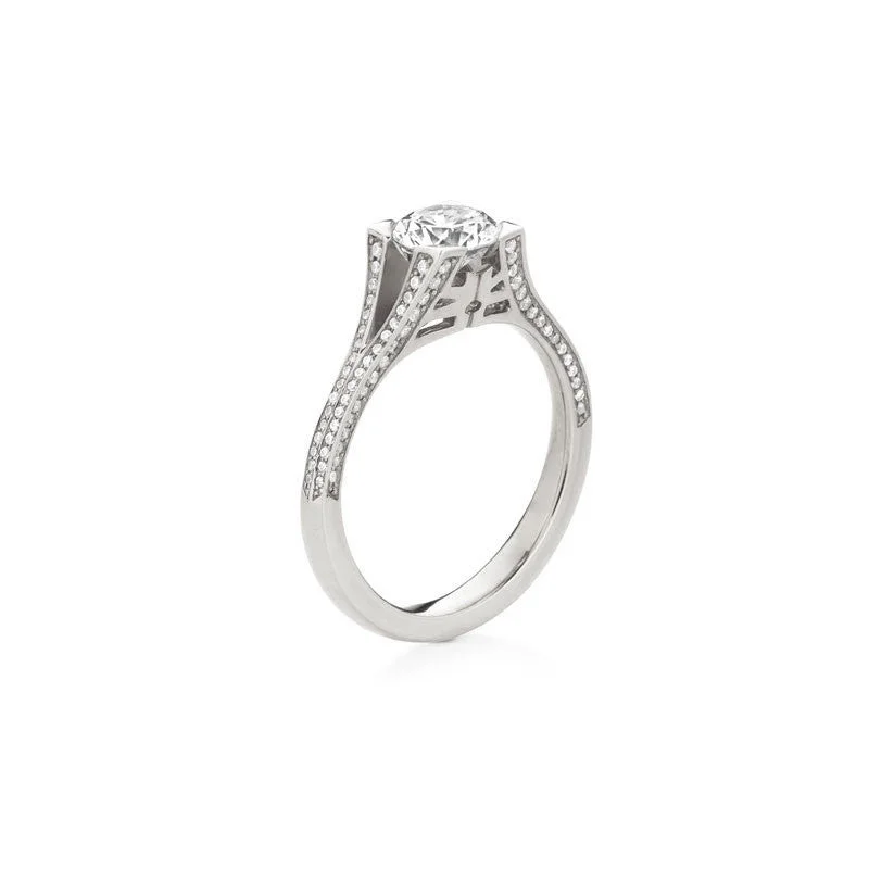 Personalized Jewelry At Special Discount Rates Danna Pave Round Brilliant Diamond Engagement Ring