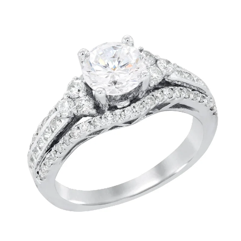Save On Luxury Jewelry Pieces – Limited-Time Offers WHITE GOLD ENGAGEMENT RING SETTING WITH 64 DIAMONDS, .74 CT TW