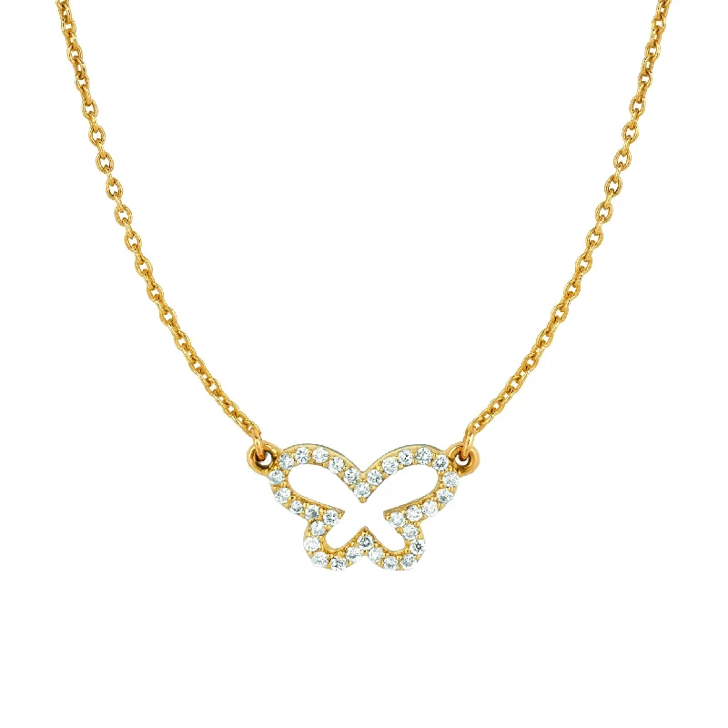 Seasonal Jewelry Sale – Upgrade Your Collection Diamond Butterfly Necklace (Small) Yellow Gold