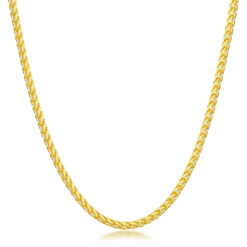 Your Perfect Accessory Now At The Best Price Diamond cut Franco Chain 2.5mm Sterling Silver or Gold Plated Over Sterling Silver 22" Necklace