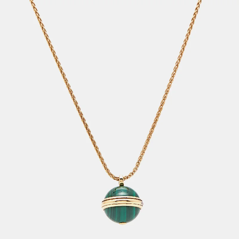 Special Deals On Handcrafted And Designer Jewelry Piaget Possession Malachite Diamond 18K Rose Gold Necklace