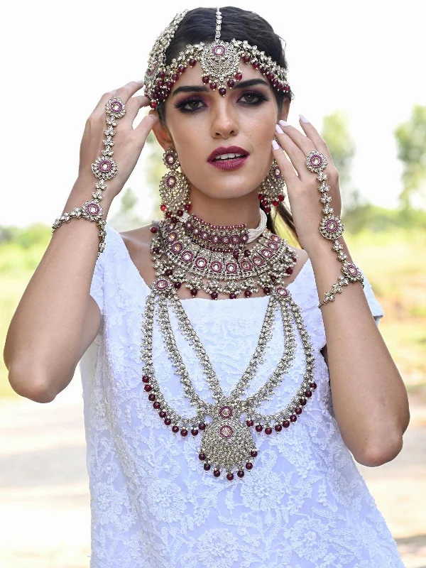 Shop Stylish Jewelry Now And Save Big Odette Women Faux Pearl And Kundan Three Layered Jewelry Set