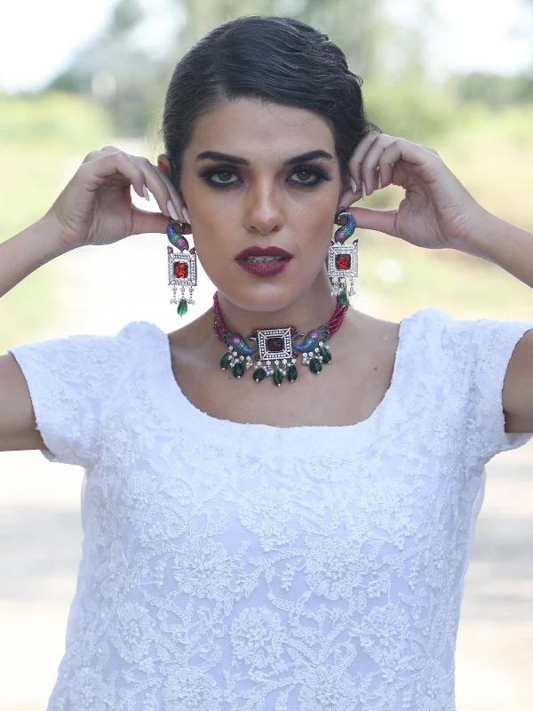 Limited-Stock Jewelry Sale – Once It's Gone, It's Gone Odette Women Multi Colored Choker Necklace Set Limited-Stock Jewelry Sale – Once It's Gone, It's Gone Odette Women Multi Colored Choker Necklace Set