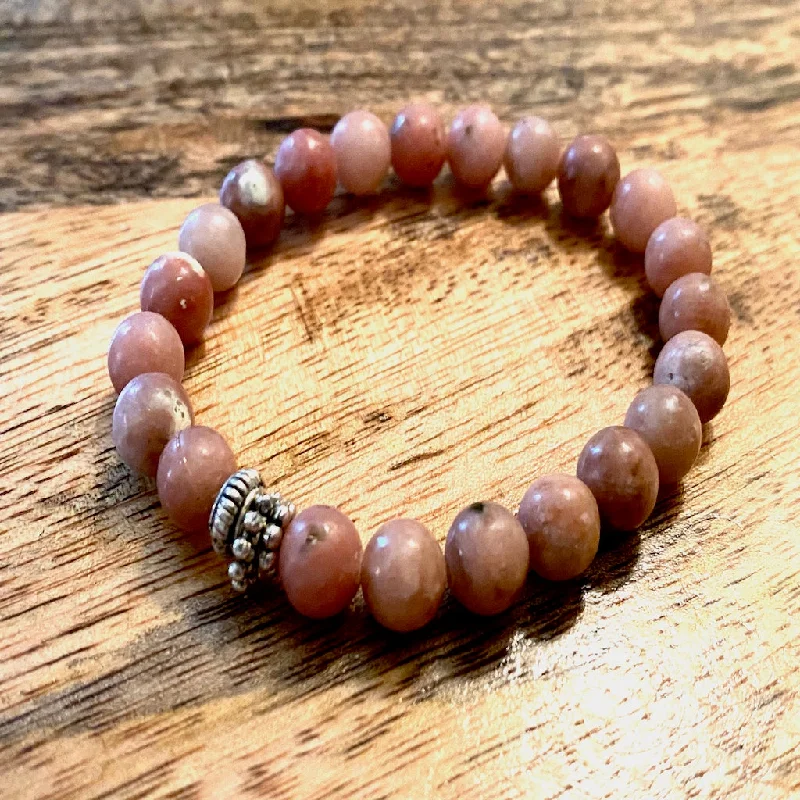 Affordable Luxury Jewelry For Every Occasion Pink Rhodonite Semi-Precious Stone Mala Bracelet Affordable Luxury Jewelry For Every Occasion Pink Rhodonite Semi-Precious Stone Mala Bracelet