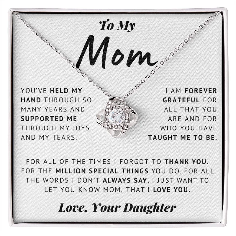 Limited-Stock Jewelry Sale – Once It's Gone, It's Gone To My Mom - Love Knot Necklace Gift for Mom Jewelry Gift for Mother