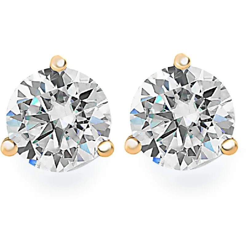 Shop Elegant Jewelry At Unbeatable Prices 1.00Ct Round Brilliant Cut Natural Diamond Stud Earrings in 14K Gold Martini Setting