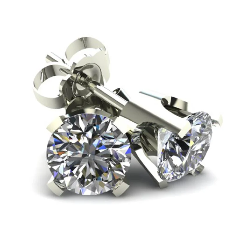 Shop Dazzling Jewelry At The Best Prices .85Ct Round Brilliant Cut Natural Diamond Stud Earrings in 14K Gold Classic Setting