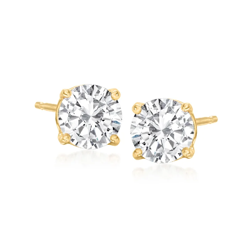 Trending Jewelry Now At Unbeatable Prices Ross-Simons Diamond Stud Earrings in 14kt Yellow Gold