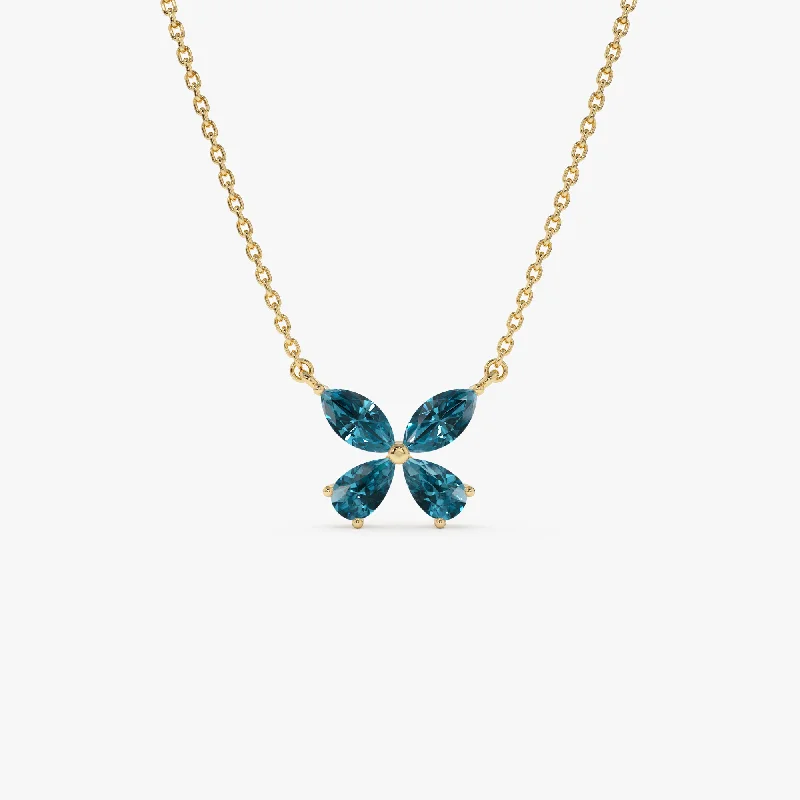 Don't Miss Out On Bestselling Jewelry At Special Prices 14K Gold London Blue Topaz Butterfly Necklace