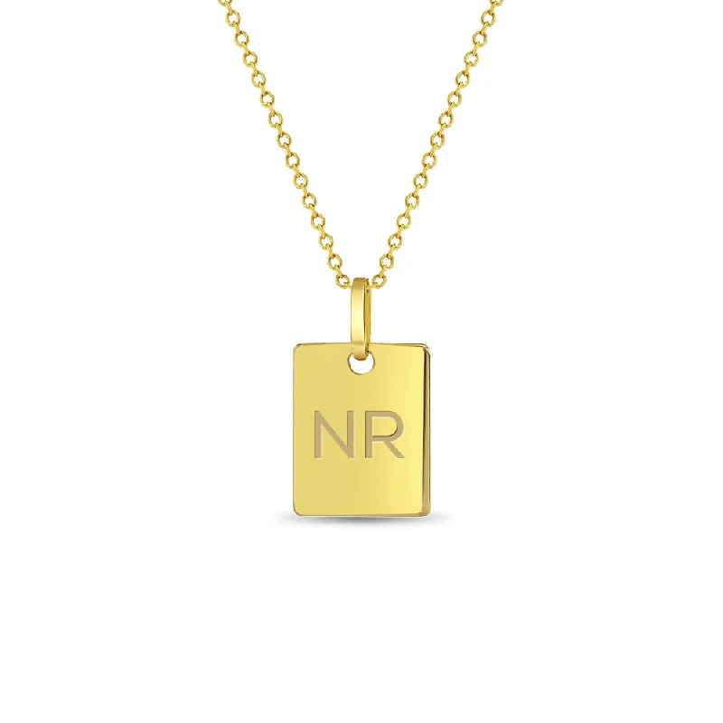 Premium Jewelry Now Available At Special Discounts 14k Gold Square Engravable Kids / Children's / Girls Pendant/Necklace