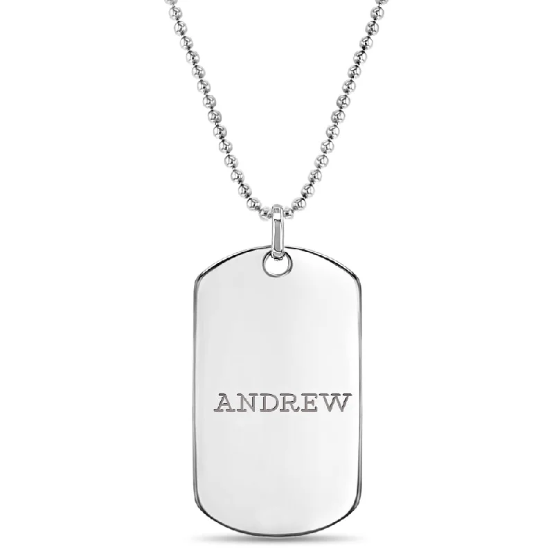 Chic And Stylish Jewelry At Exclusive Prices Boy's Dog Tag Kids / Children's / Girls Pendant/Necklace Engravable - Sterling Silver
