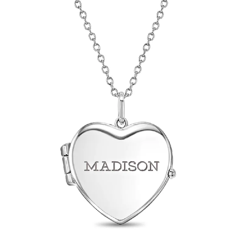 Affordable Luxury Jewelry For Every Occasion Heart Shaped Photo Locket Kids / Children's / Girls Pendant/Necklace Personalized / Engravable - Sterling Silver