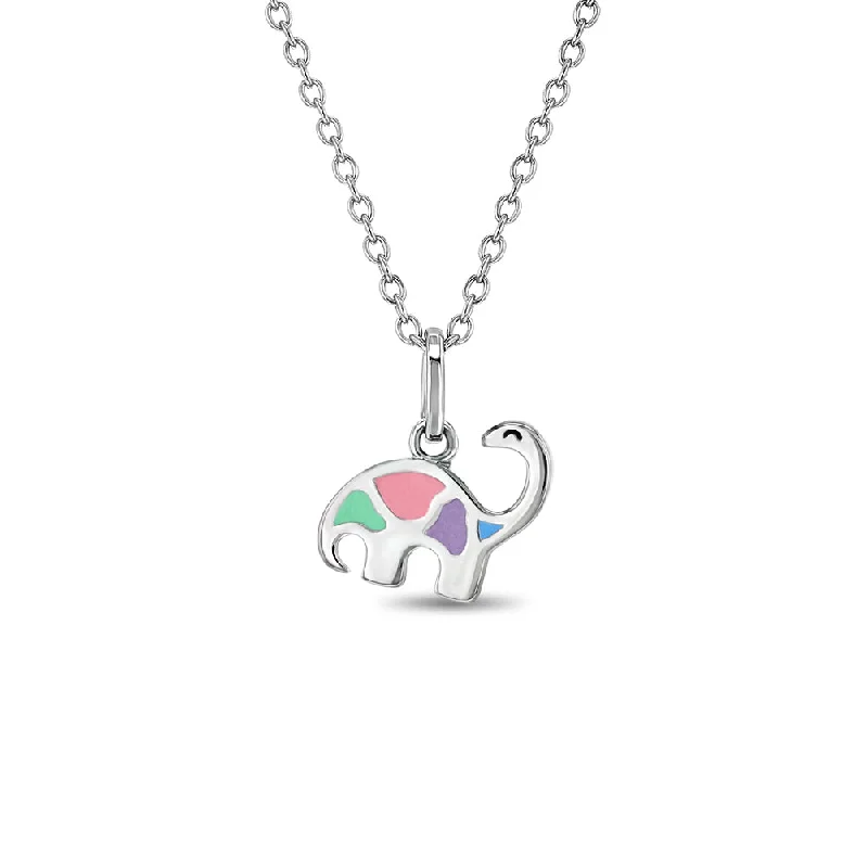 Make Your Outfit Shine With Discounted Jewelry My Dinosaur Friend Toddler/Kids/Girls Necklace Enamel - Sterling Silver