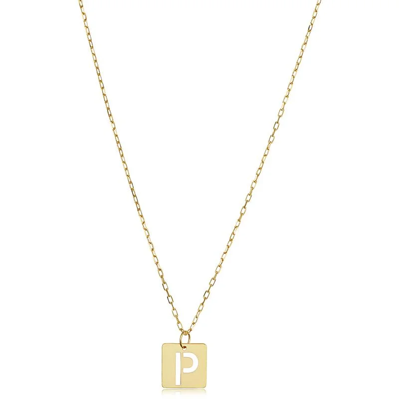 Timeless Elegance At Unbelievable Discounts YELLOW GOLD INITIAL P NECKLACE