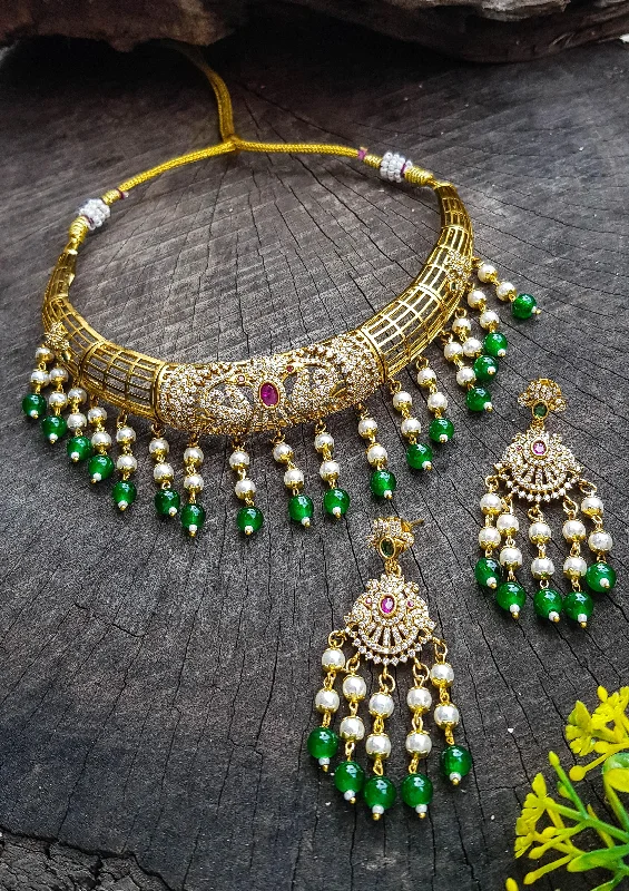 Exclusive Jewelry Offers – Shine For Less Premium gold plated long Necklace Set