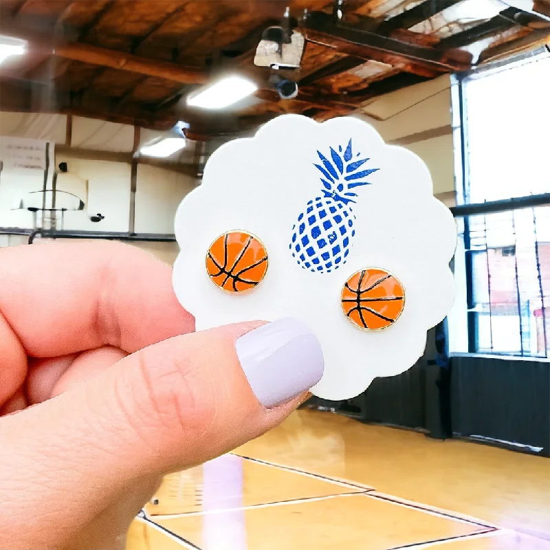 Elegant Jewelry At Unbeatable Offers – Shop Before It's Gone Basketball Signature Enamel Studs by Prep Obsessed