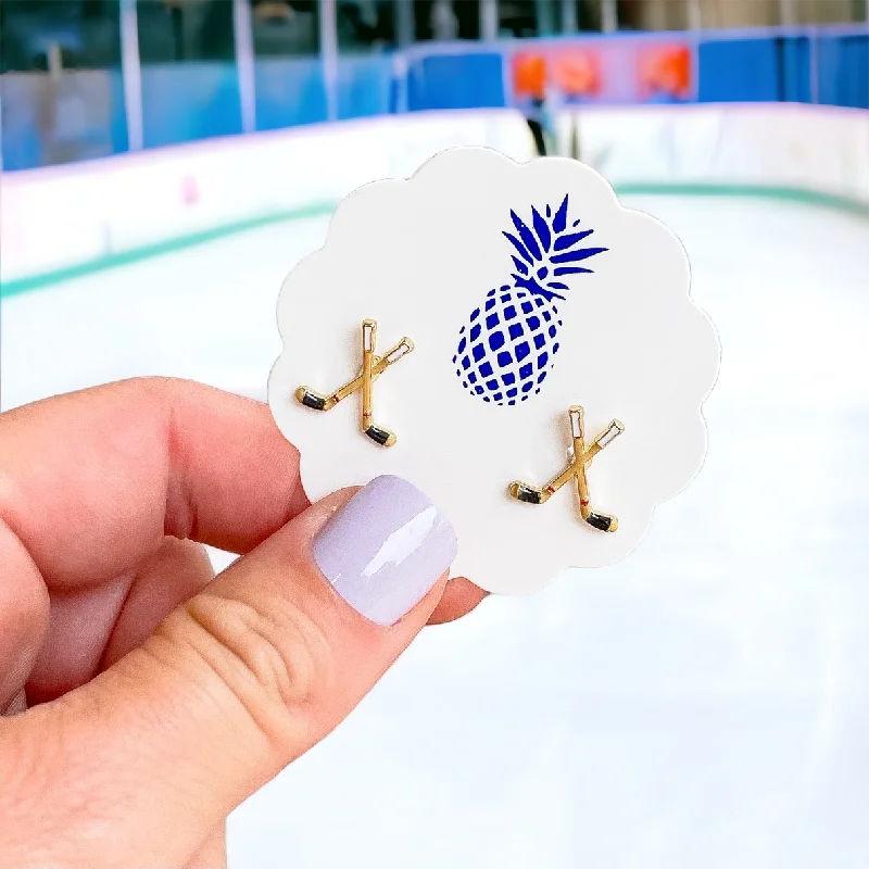 Trending Jewelry Now Available At Exclusive Prices Hockey Signature Enamel Studs by Prep Obsessed