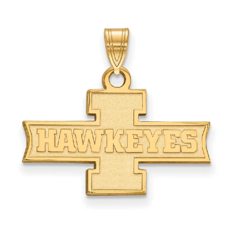 Flash Sale On Stunning Jewelry – Don't Miss Out 14k Yellow Gold U. of Iowa Small 'Hawkeyes' Logo Pendant