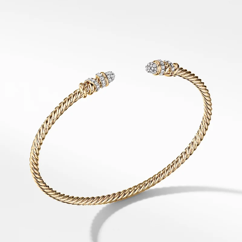 Stunning Jewelry Pieces At The Lowest Prices Ever Petite Helena Cablespira® Bracelet in 18K Yellow Gold with Diamonds\, 3mm