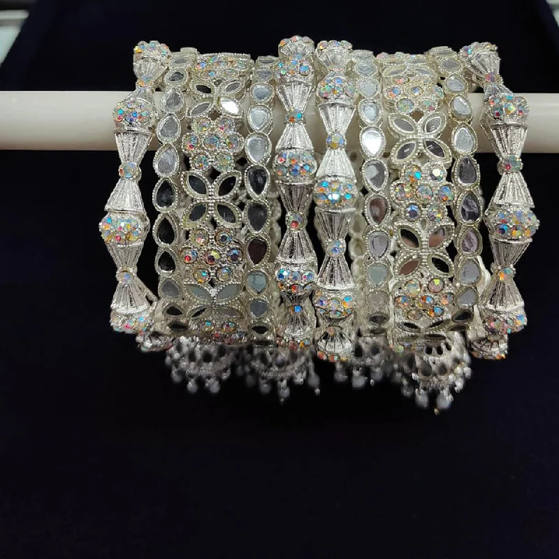 Bold And Beautiful Jewelry Now At Irresistible Prices Pooja Bangles Silver Plated Mirror  Bangle Set