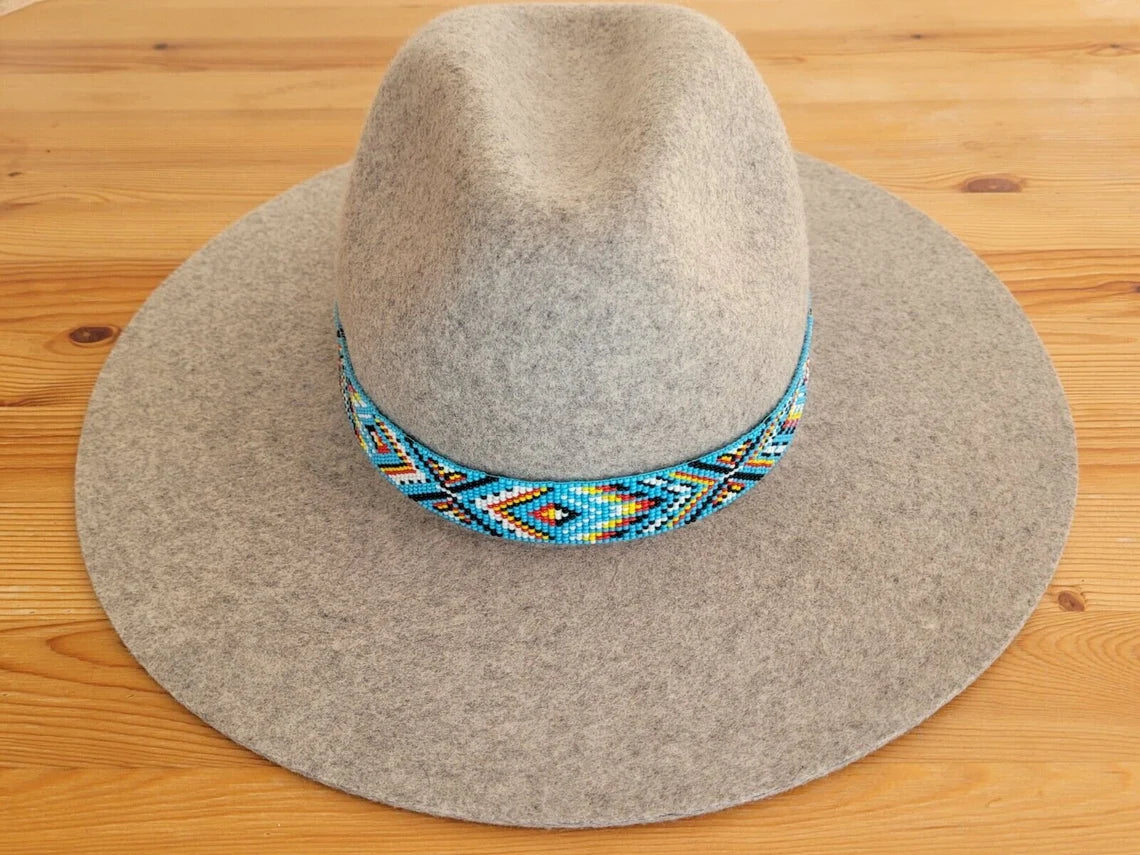 Discounted Luxury Jewelry – Shine Without The Splurge CG Hand Beaded Seed Hat Band  - Light Blue