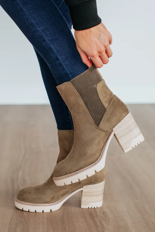 Season Sale Anywhere With You Boots - Khaki