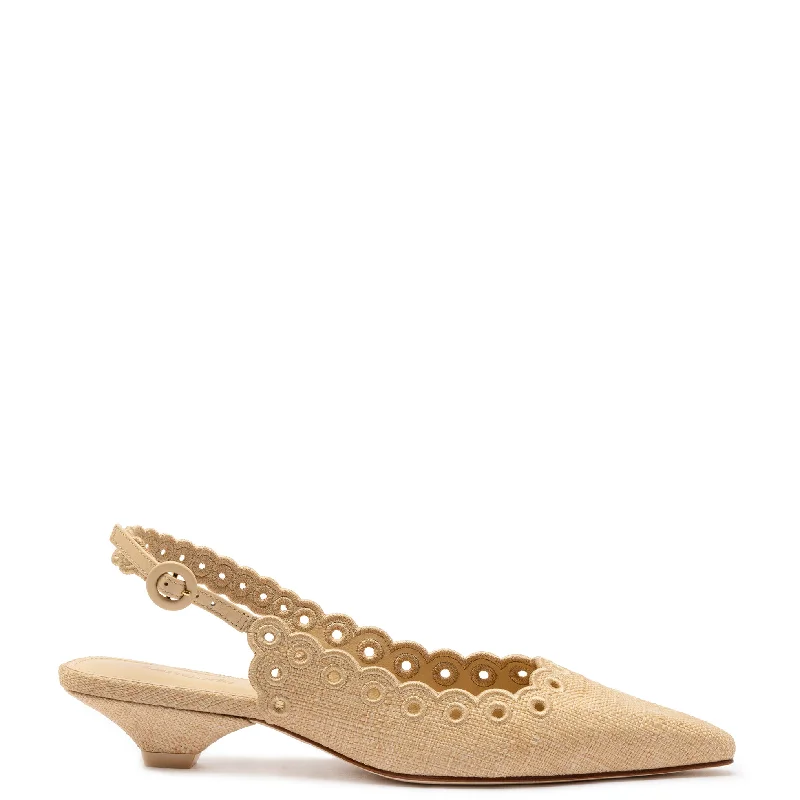Soft Cushion Shoes Discount Florence Broderie Pump In Beige Raffia