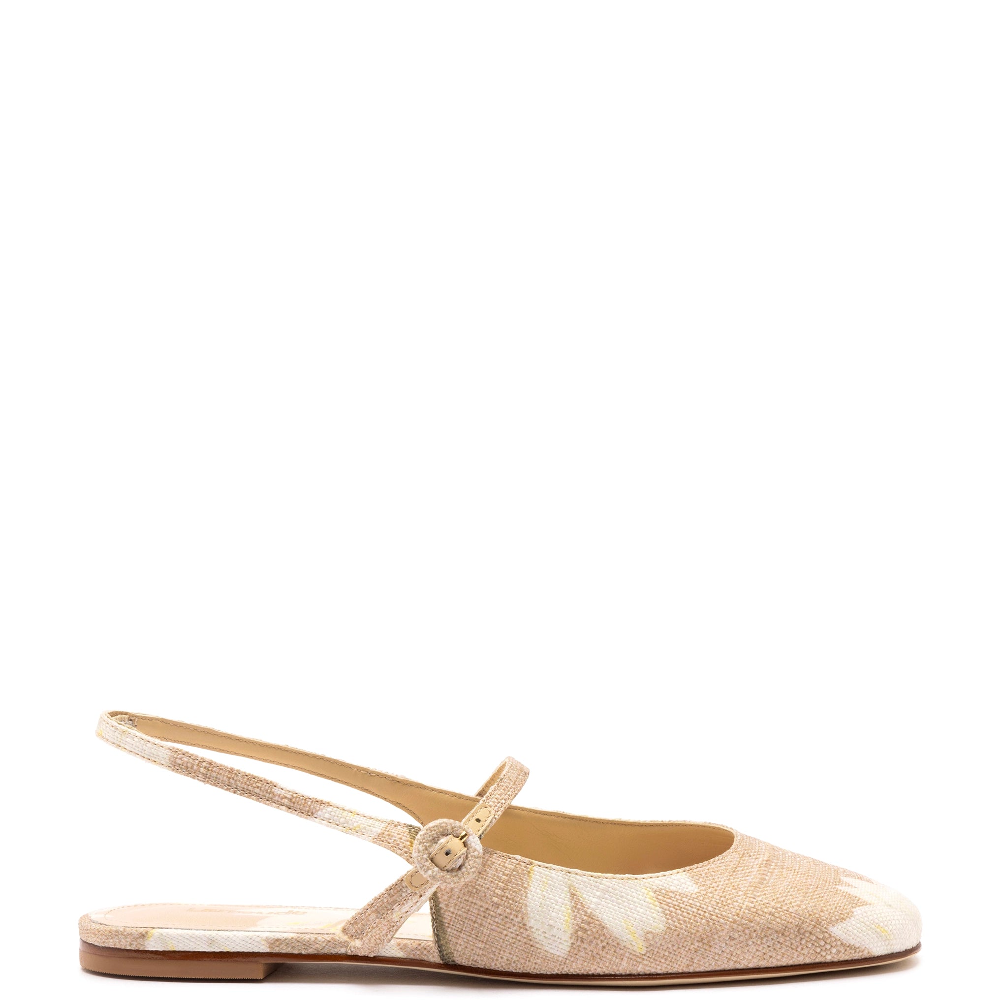Refined Fashion Sale Georgina Ballet Flat In Beige Printed Raffia