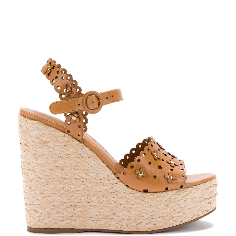 Chic Style Discounts Jasmine Wedge In Biscuit Leather