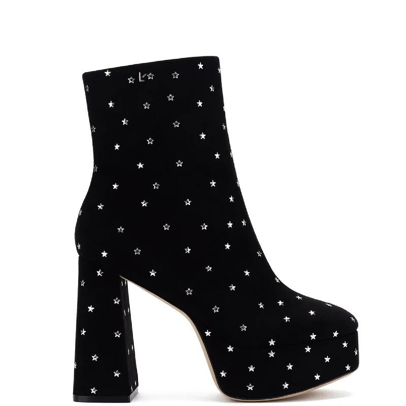 Classic Modern Offers Dolly Boot In Black Suede and Silver Stars