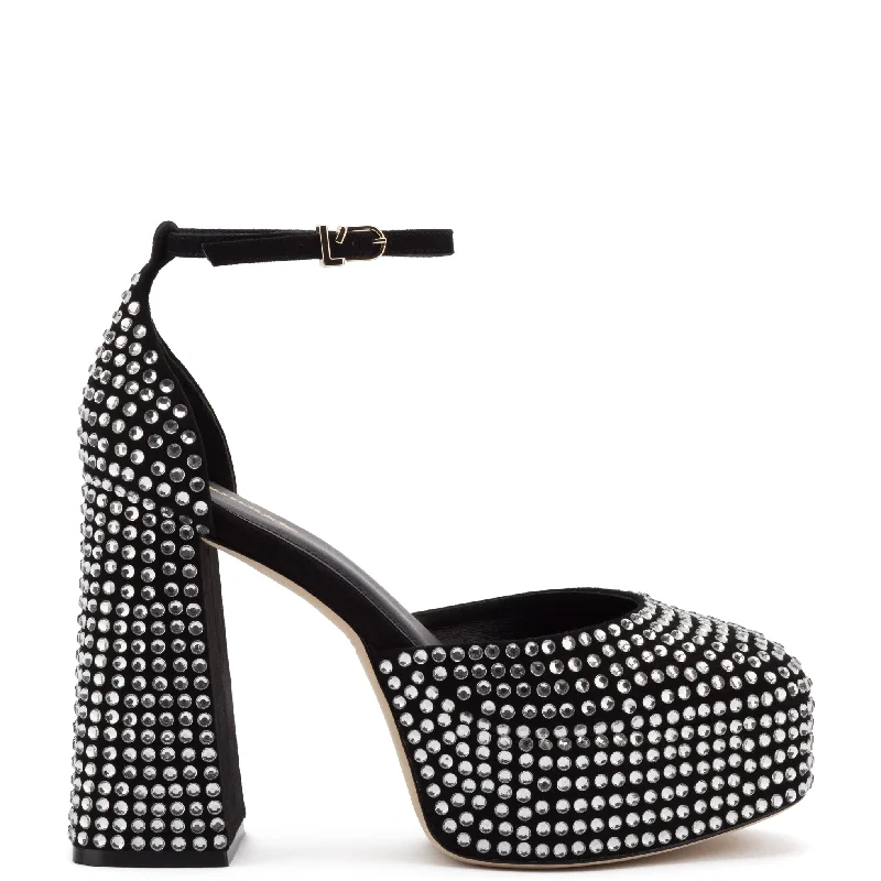 Fashionable Arch Support Shoes Promotion Ari Crystal Pump In Black Suede
