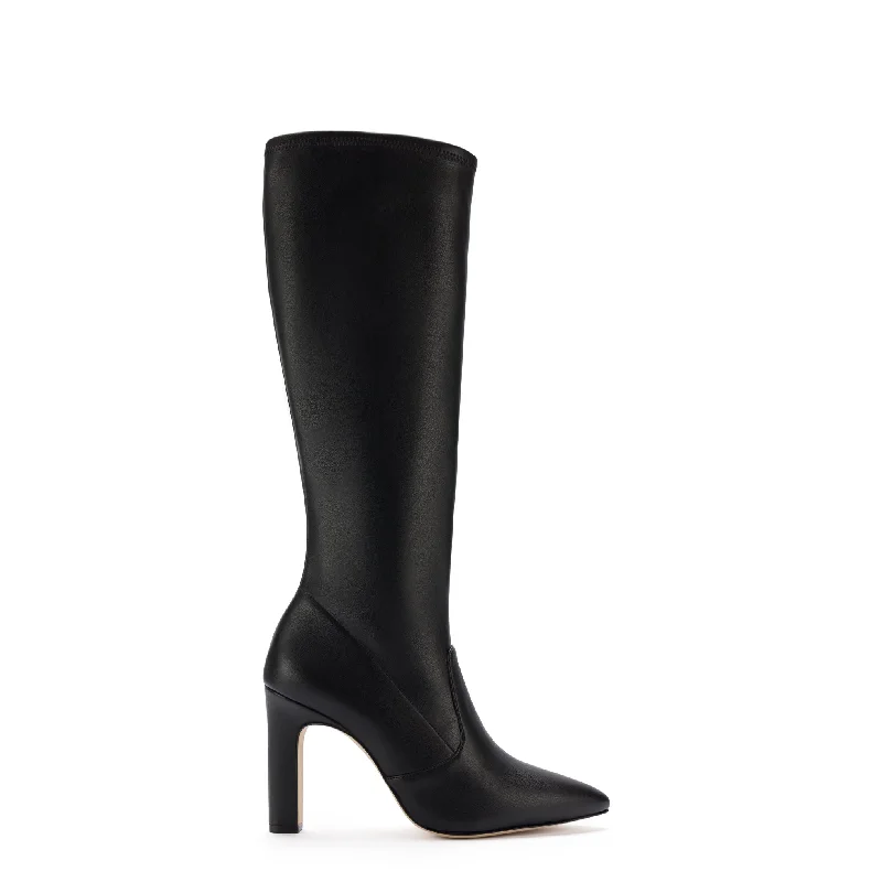 Fashionista Sale Christy Boot In Black Vegan Stretch Leather
