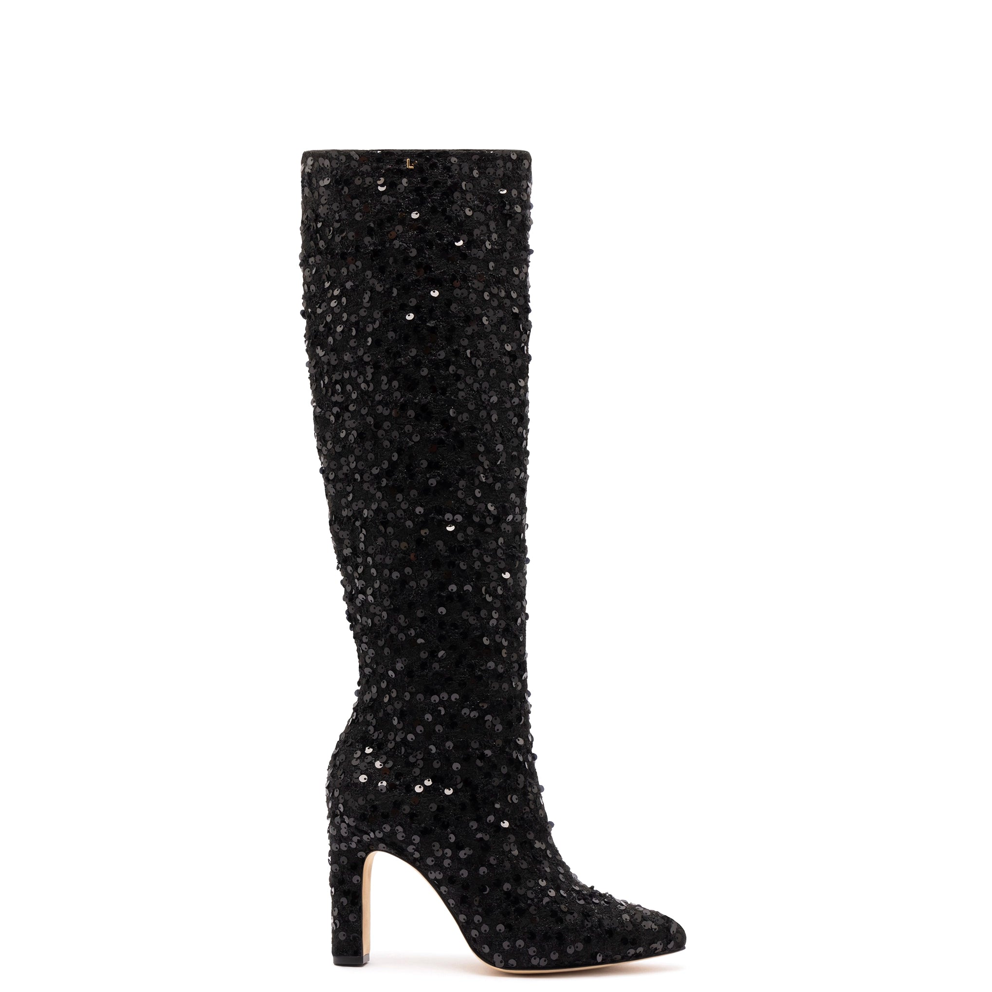 Elegant Evening Shoes Deal Cindy Hi Boot In Black Sequins